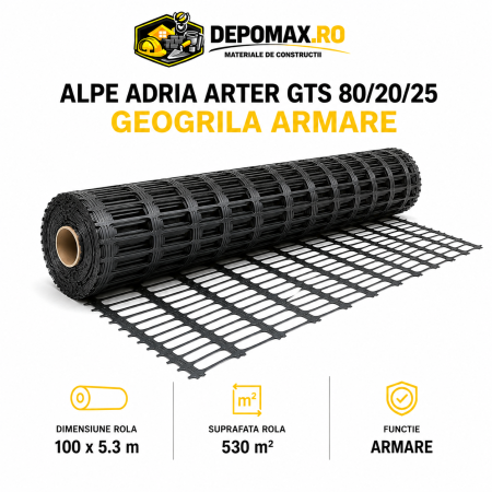 Alpe Adria Arter GTS 80/20/25 Geogrila de armare 5,3 x 100 m, 530 mp/rola
